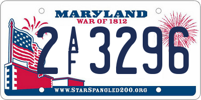 MD license plate 2AF3296