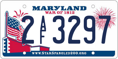 MD license plate 2AF3297