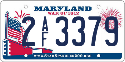 MD license plate 2AF3379