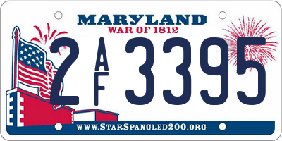 MD license plate 2AF3395