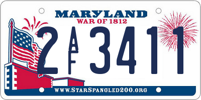 MD license plate 2AF3411