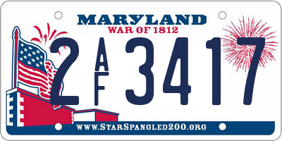 MD license plate 2AF3417