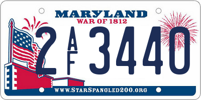 MD license plate 2AF3440