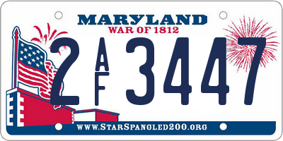 MD license plate 2AF3447