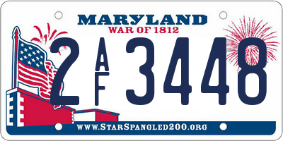 MD license plate 2AF3448