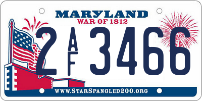 MD license plate 2AF3466