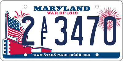 MD license plate 2AF3470