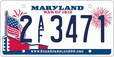 MD license plate 2AF3471