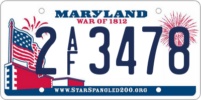 MD license plate 2AF3478