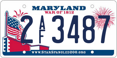 MD license plate 2AF3487