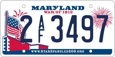 MD license plate 2AF3497