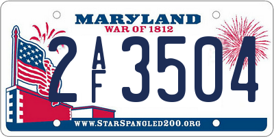 MD license plate 2AF3504