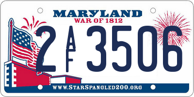 MD license plate 2AF3506