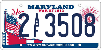 MD license plate 2AF3508