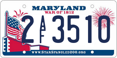 MD license plate 2AF3510
