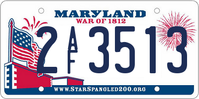 MD license plate 2AF3513