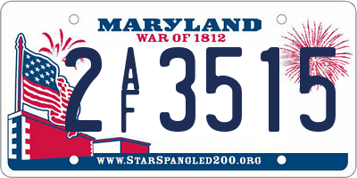 MD license plate 2AF3515