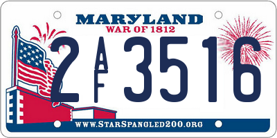 MD license plate 2AF3516