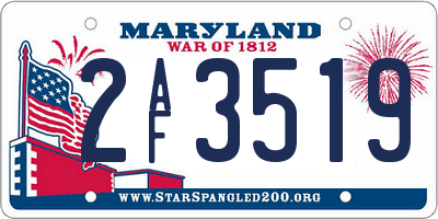 MD license plate 2AF3519