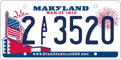 MD license plate 2AF3520