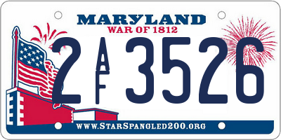 MD license plate 2AF3526