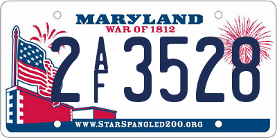MD license plate 2AF3528