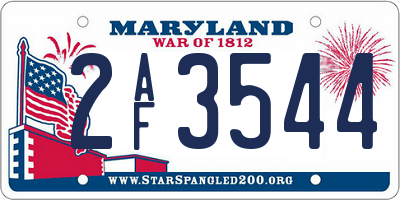 MD license plate 2AF3544