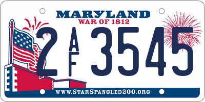 MD license plate 2AF3545