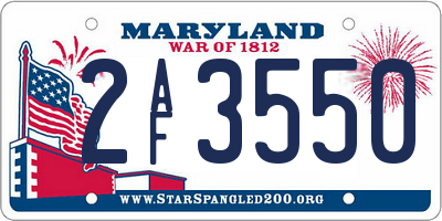 MD license plate 2AF3550