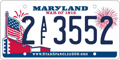 MD license plate 2AF3552