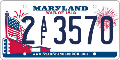 MD license plate 2AF3570