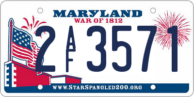 MD license plate 2AF3571