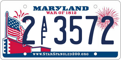 MD license plate 2AF3572