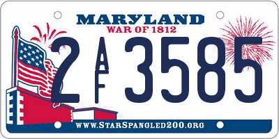 MD license plate 2AF3585