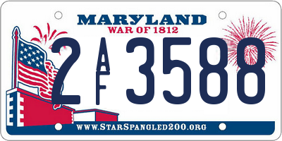 MD license plate 2AF3588