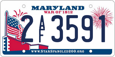 MD license plate 2AF3591