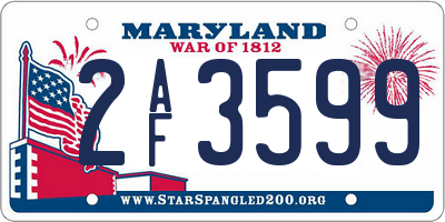 MD license plate 2AF3599