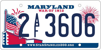 MD license plate 2AF3606