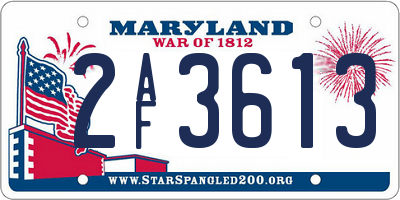 MD license plate 2AF3613
