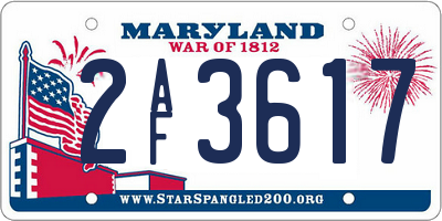 MD license plate 2AF3617