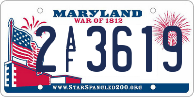 MD license plate 2AF3619