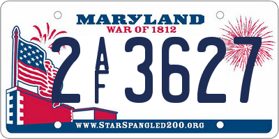 MD license plate 2AF3627