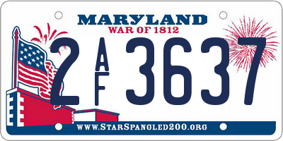 MD license plate 2AF3637