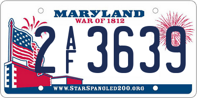 MD license plate 2AF3639