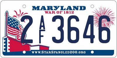 MD license plate 2AF3646