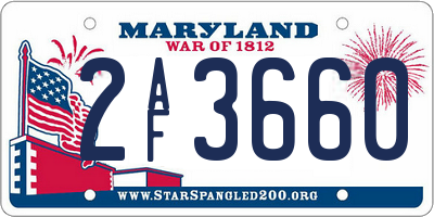 MD license plate 2AF3660