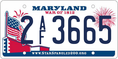 MD license plate 2AF3665