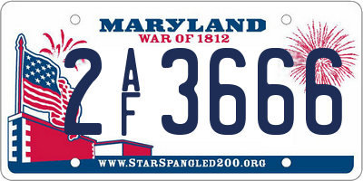 MD license plate 2AF3666