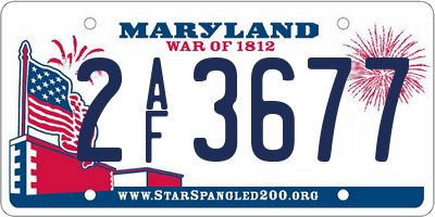 MD license plate 2AF3677