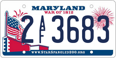 MD license plate 2AF3683